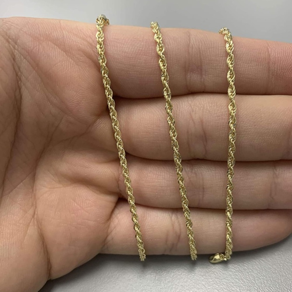 14K Gold Plated Rope Necklace Unisex